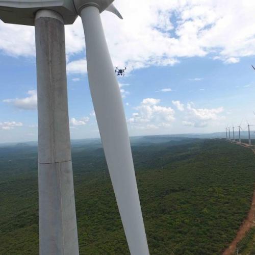 Inspeção em aerogerador